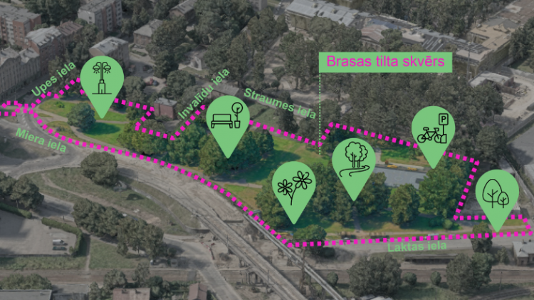 Iepazīstinās ar Brasas tilta skvēra pārbūves ieceri